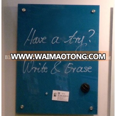 Promotional Magnetic dark blue glass whiteboard